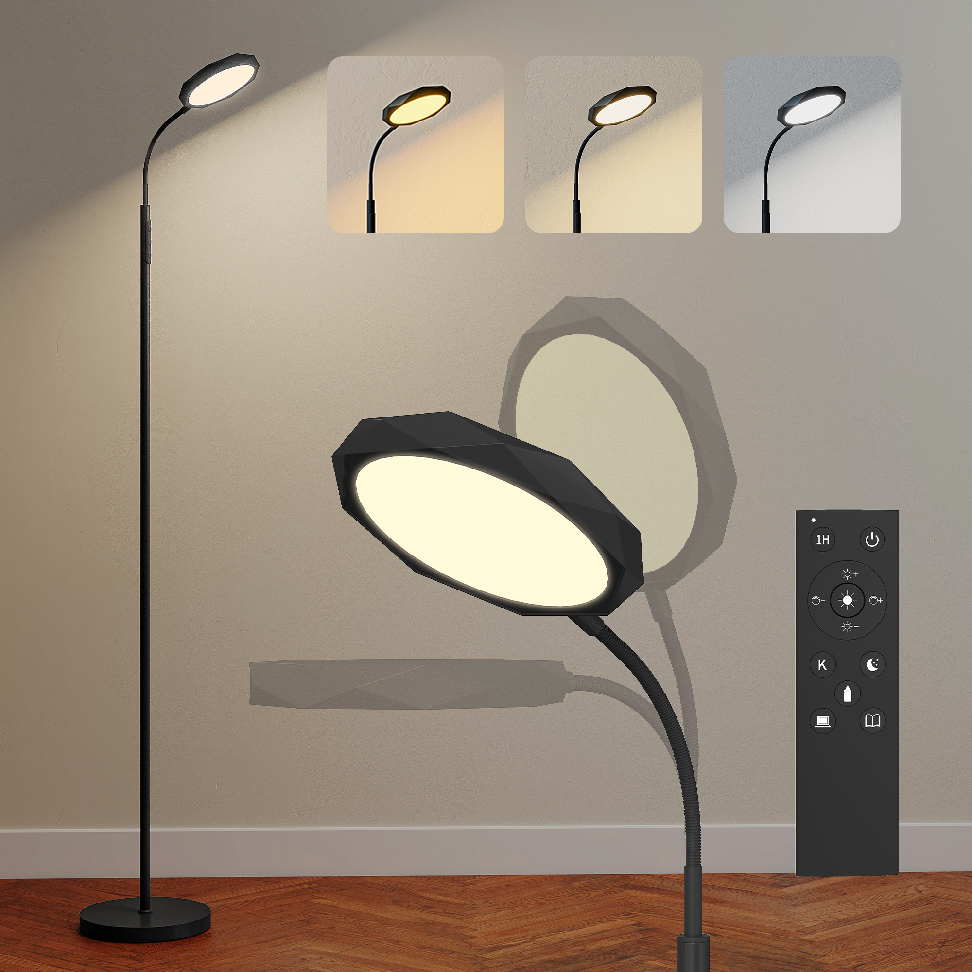 Immagine prodotto - Lampada da terra LED nero