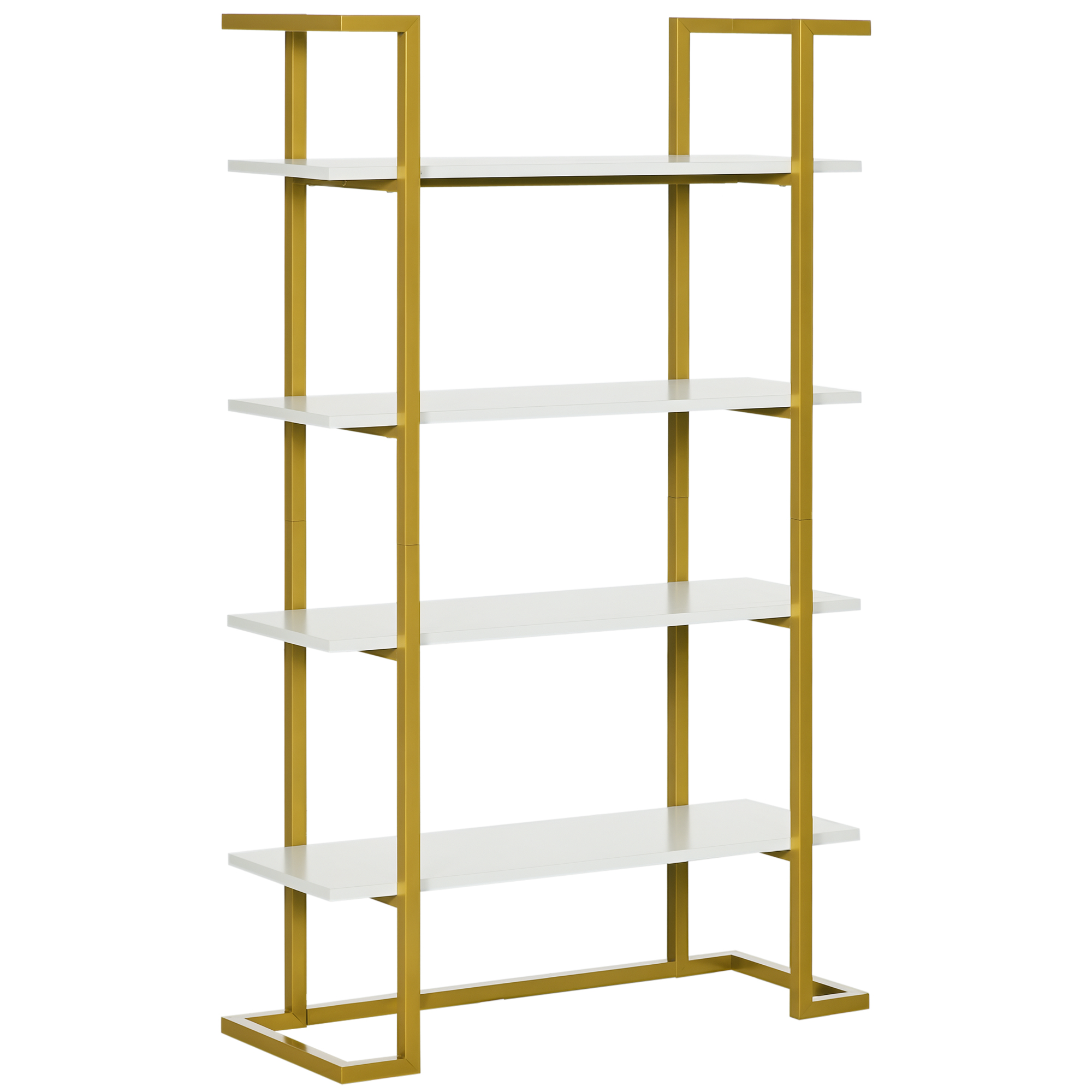 Immagine prodotto - Mobile libreria a 4 livelli bianco e oro