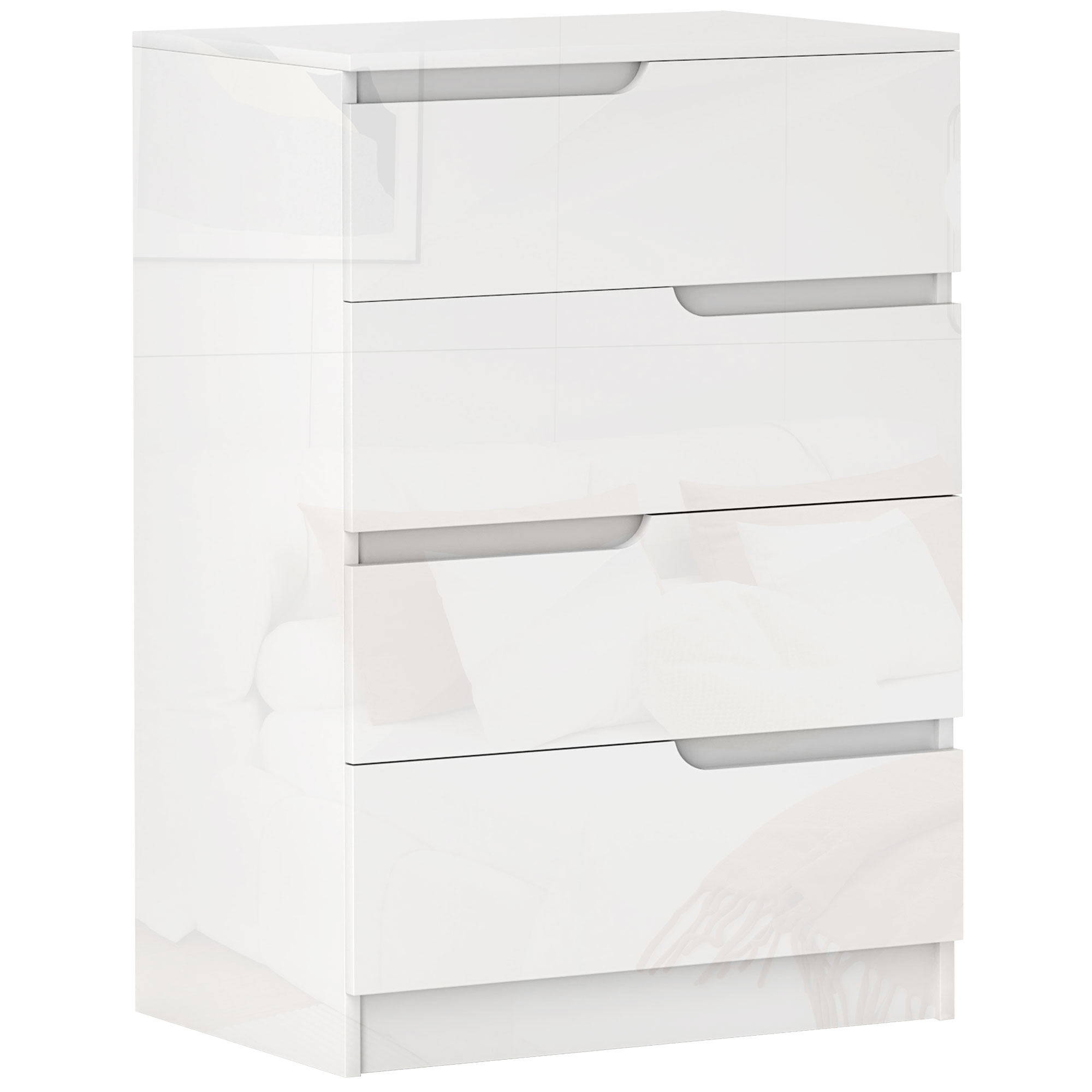 Immagine prodotto - Cassettiera 4 cassetti bianco lucido