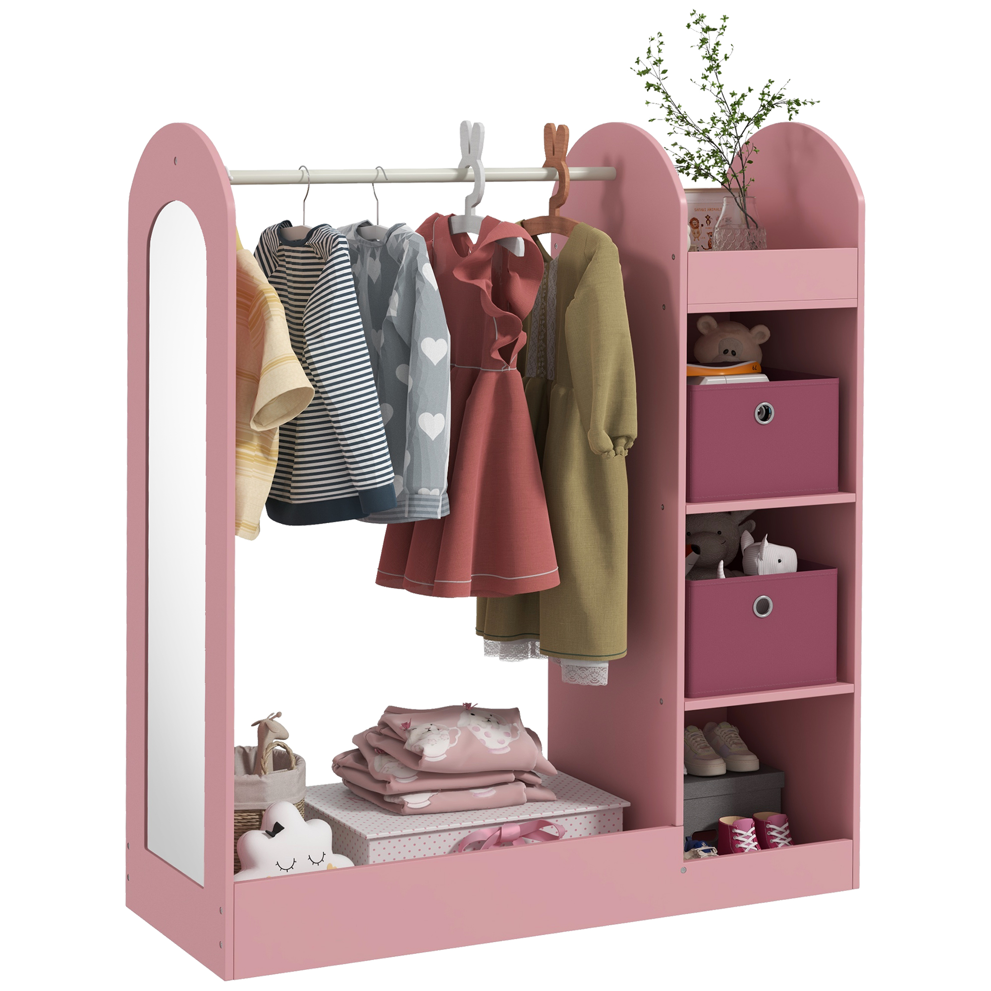 Immagine prodotto - Armadio appendiabiti per bambini rosa
