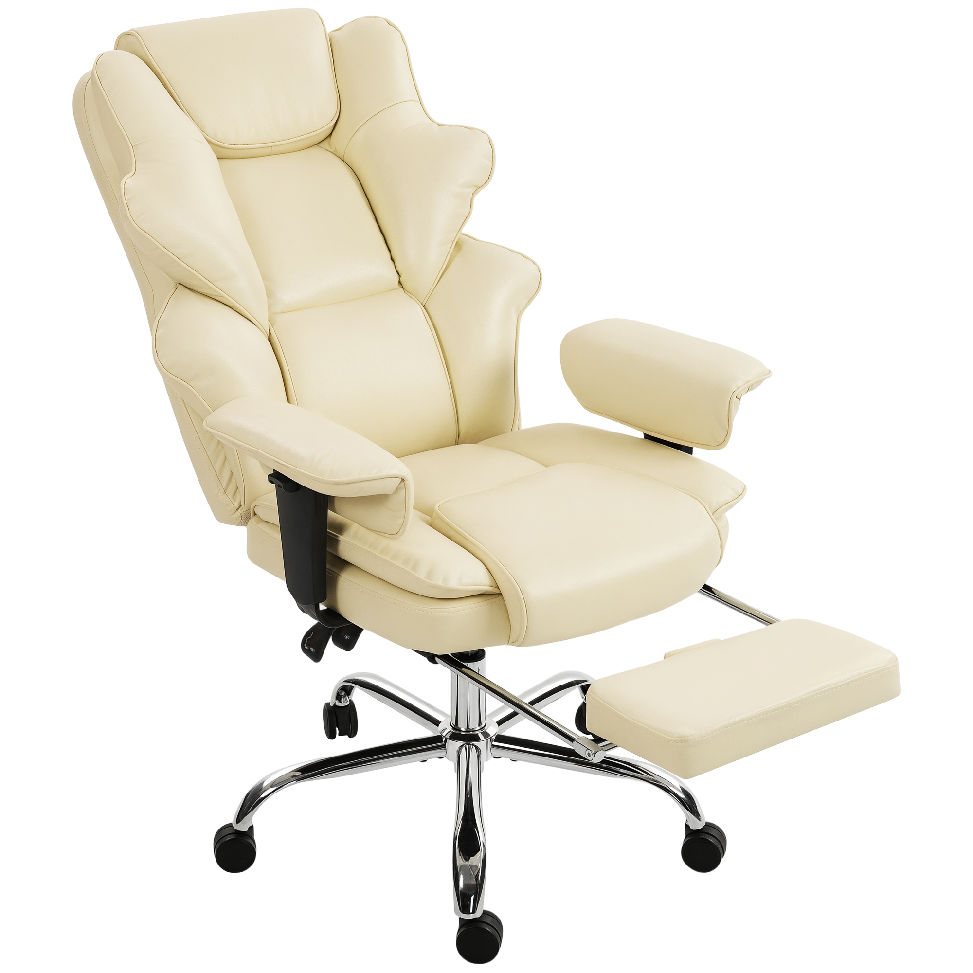 Immagine prodotto - Sedia da ufficio in pelle PU bianco crema