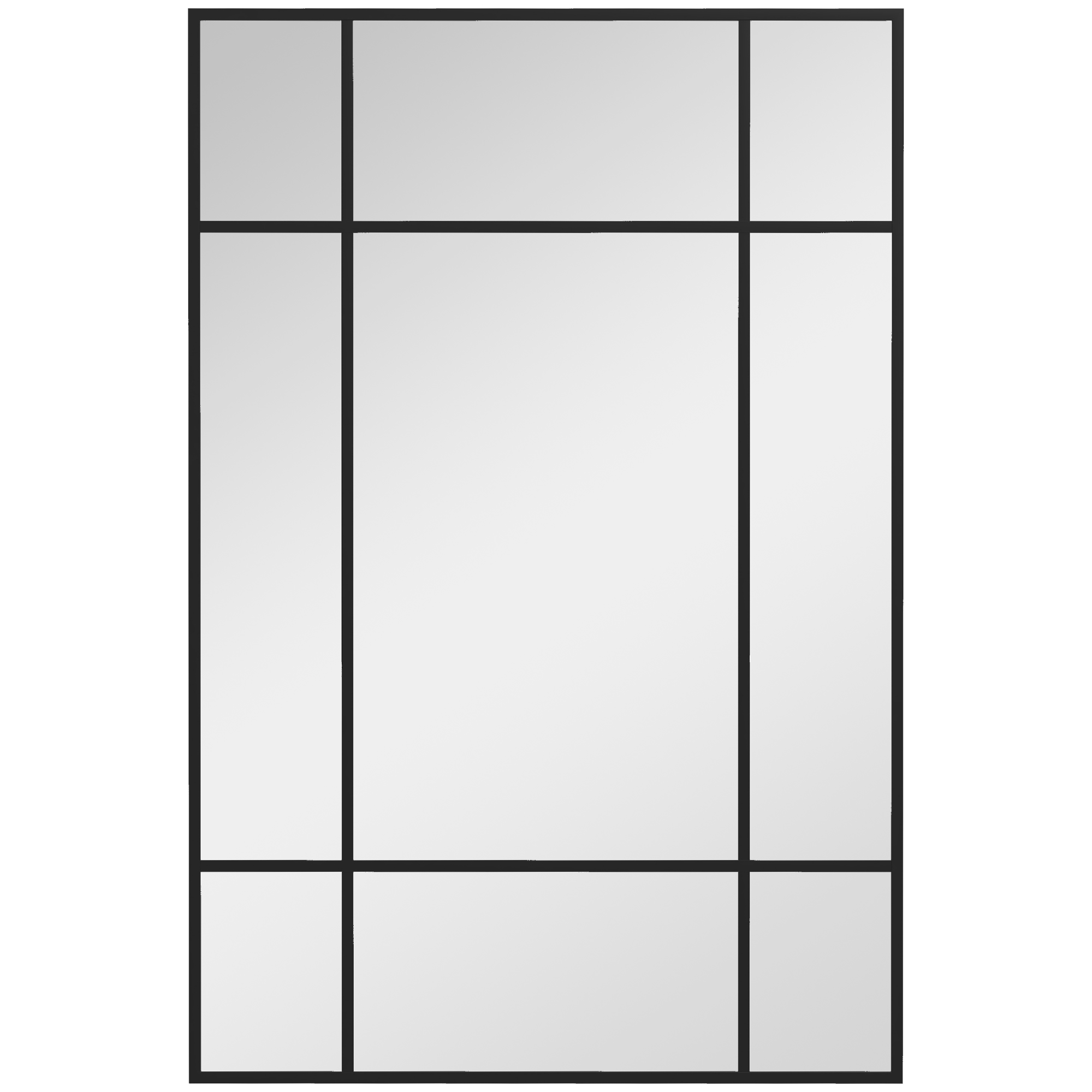 Specchio da parete stile finestra 90x60 cm nero