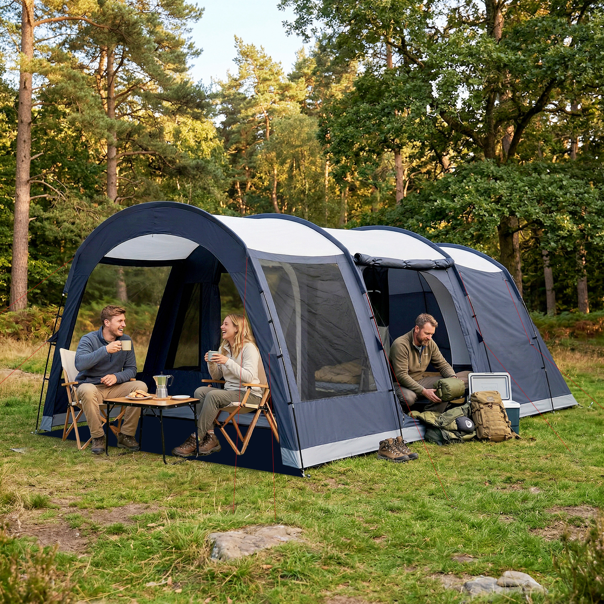 Immagine prodotto - Tenda campeggio 2-4 persone con 2 stanze