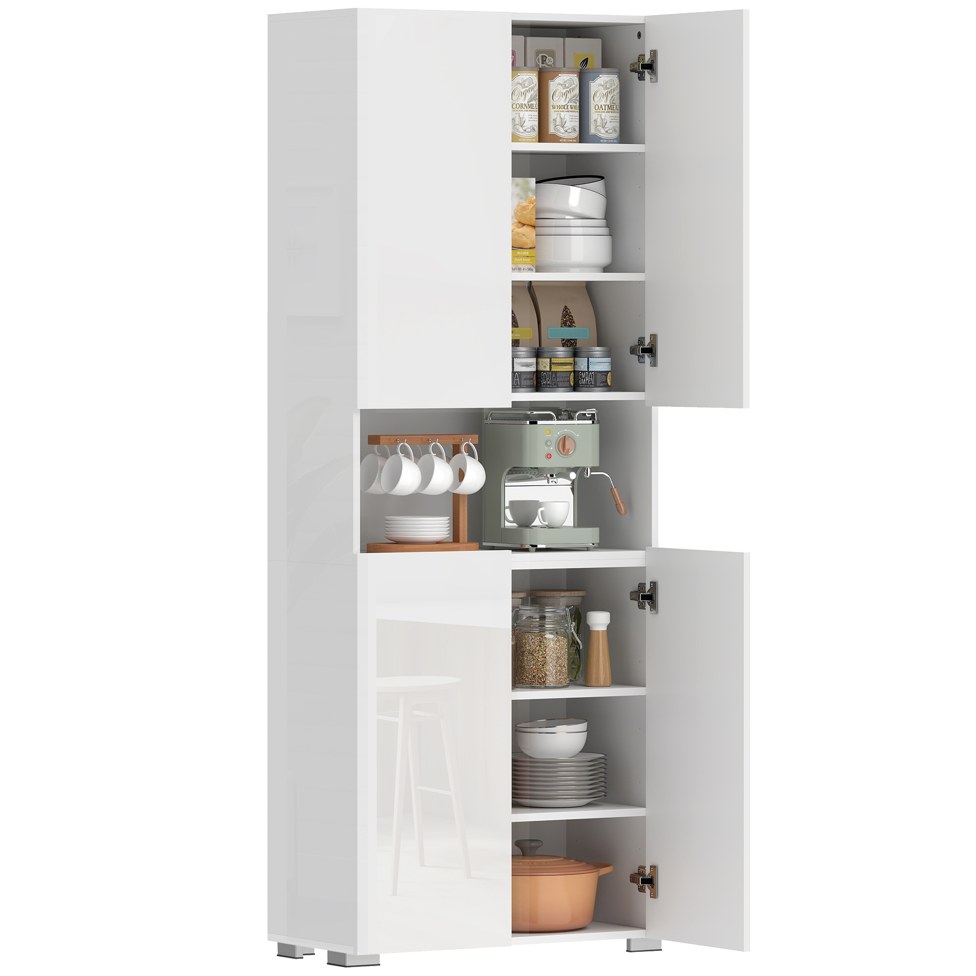 Immagine prodotto - Mobile dispensa cucina 180cm bianco lucido