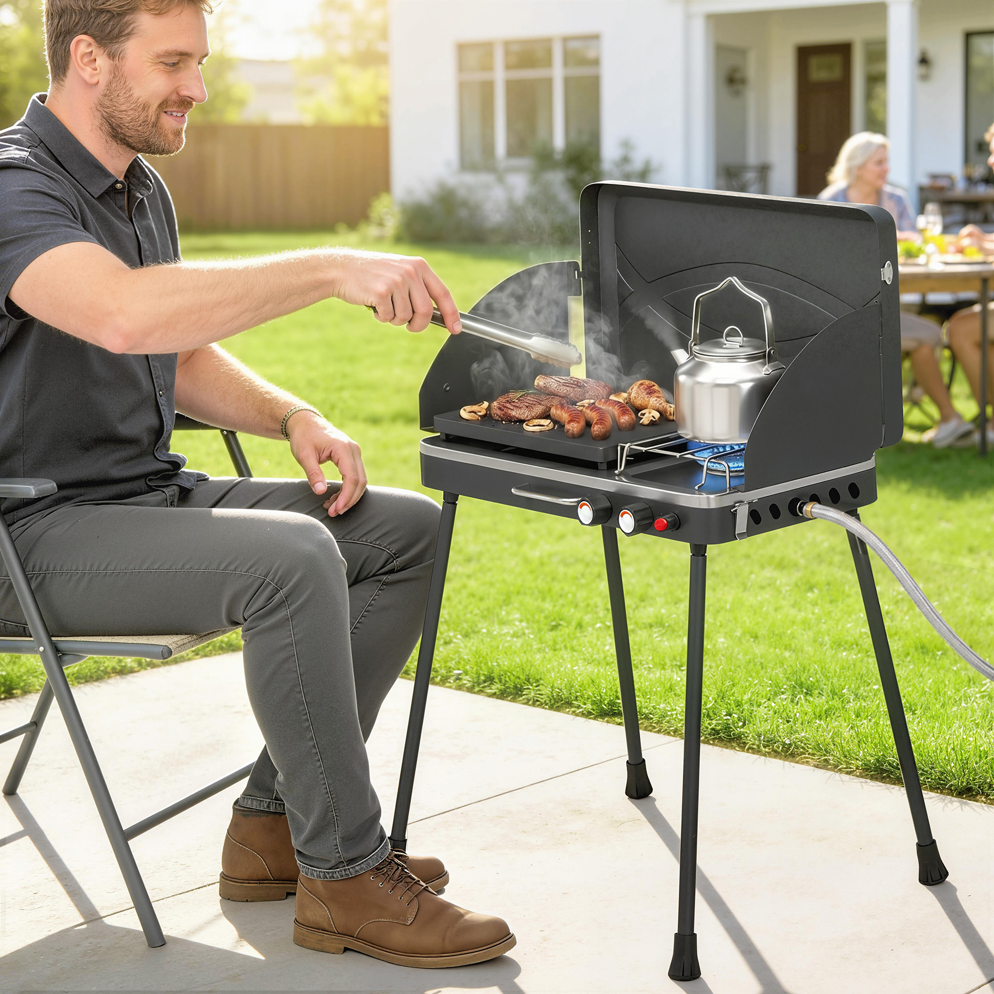 Immagine prodotto - Barbecue a gas portatile in uso outdoor