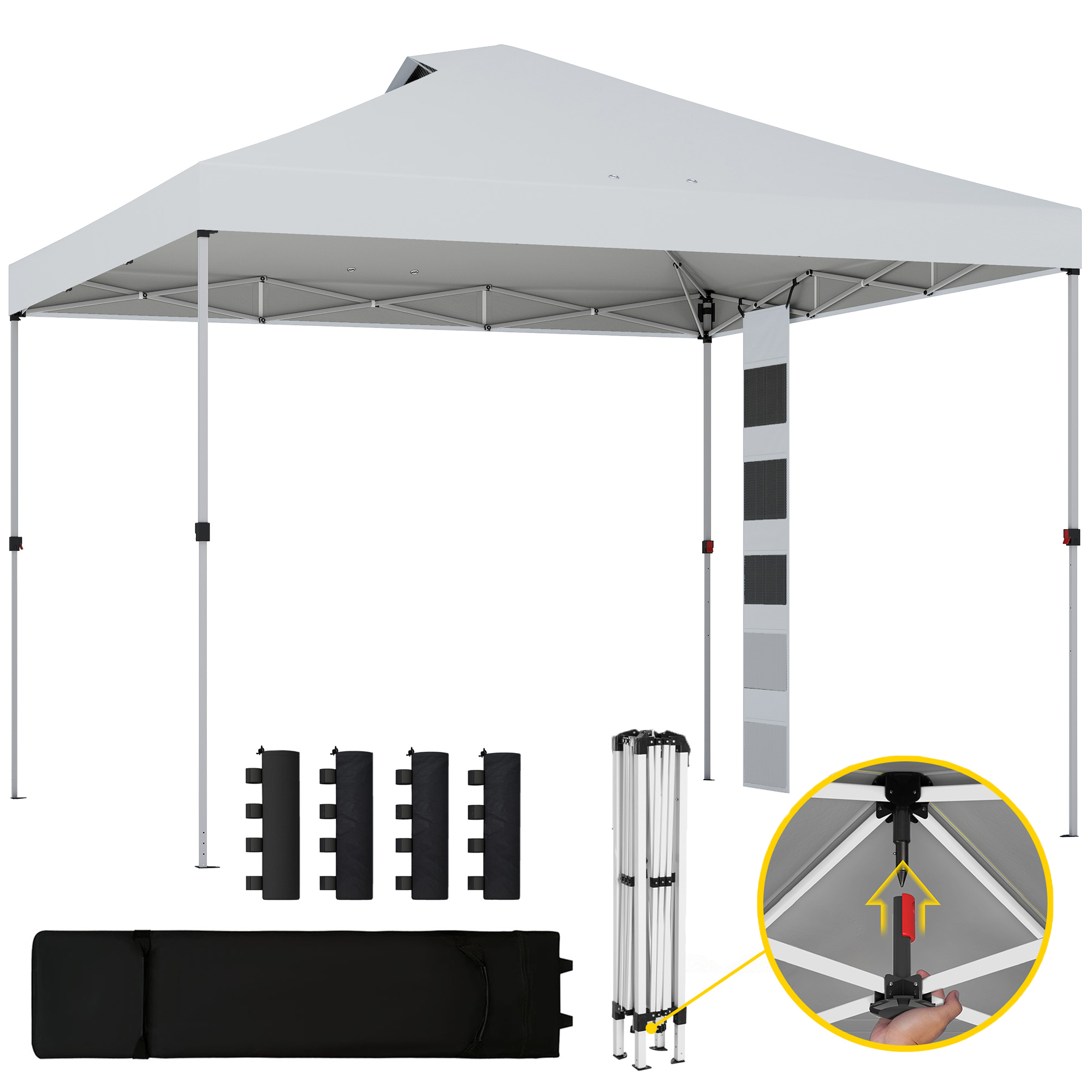 Gazebo pop up 3x3 m bianco da giardino