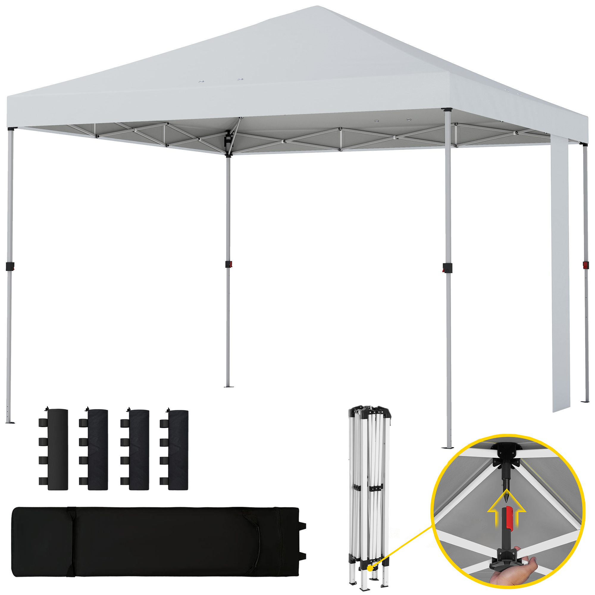 Dettagli struttura gazebo pieghevole in metallo