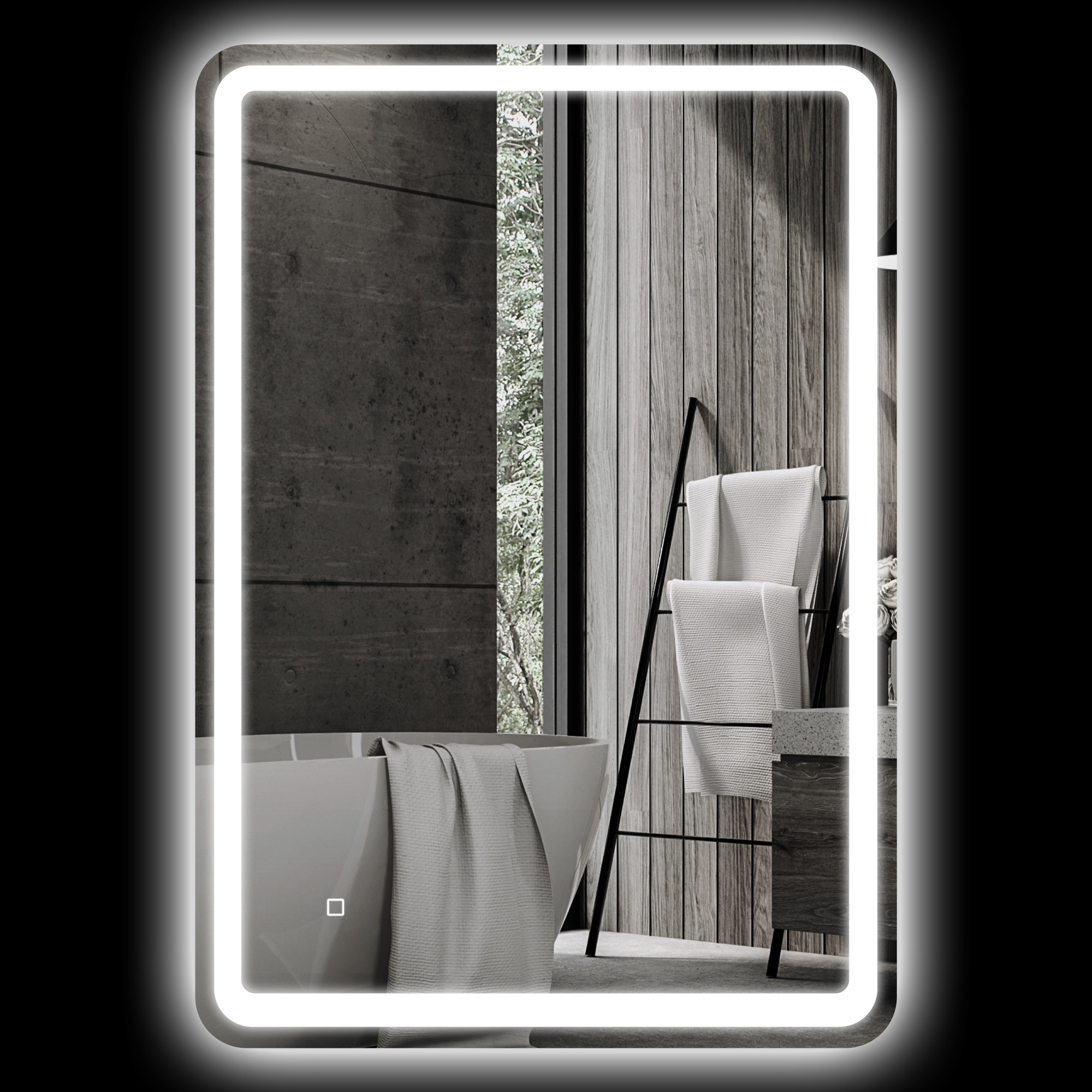 Dettaglio - Specchio bagno LED con touch e antiappannamento
