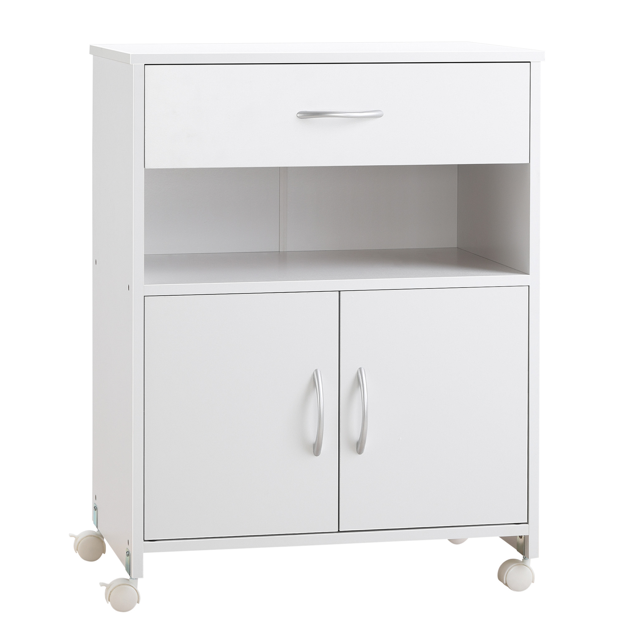 Immagine prodotto - Mobile porta stampante bianco con ruote