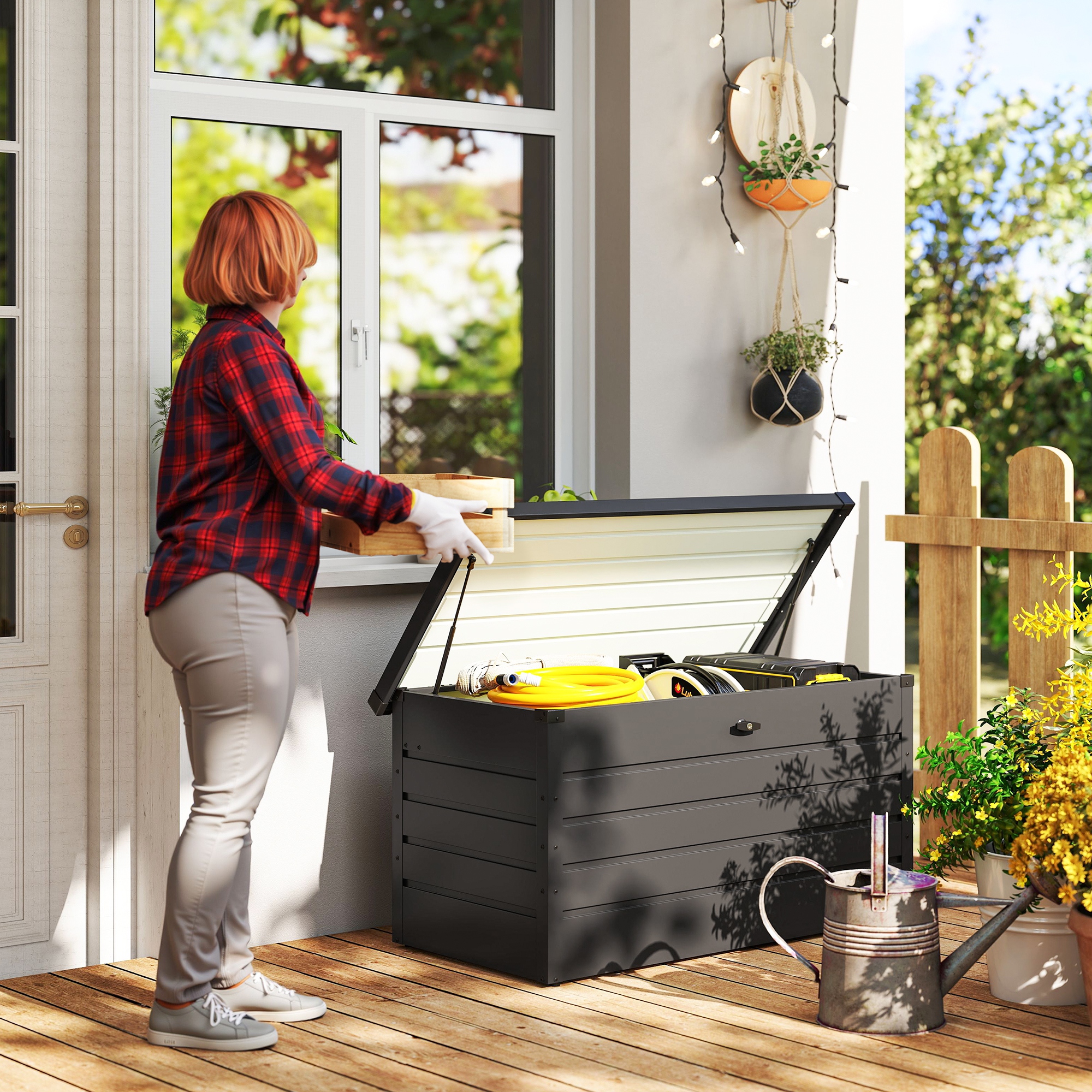 Immagine dimensioni - Box contenitore per giardino 120x62x62cm