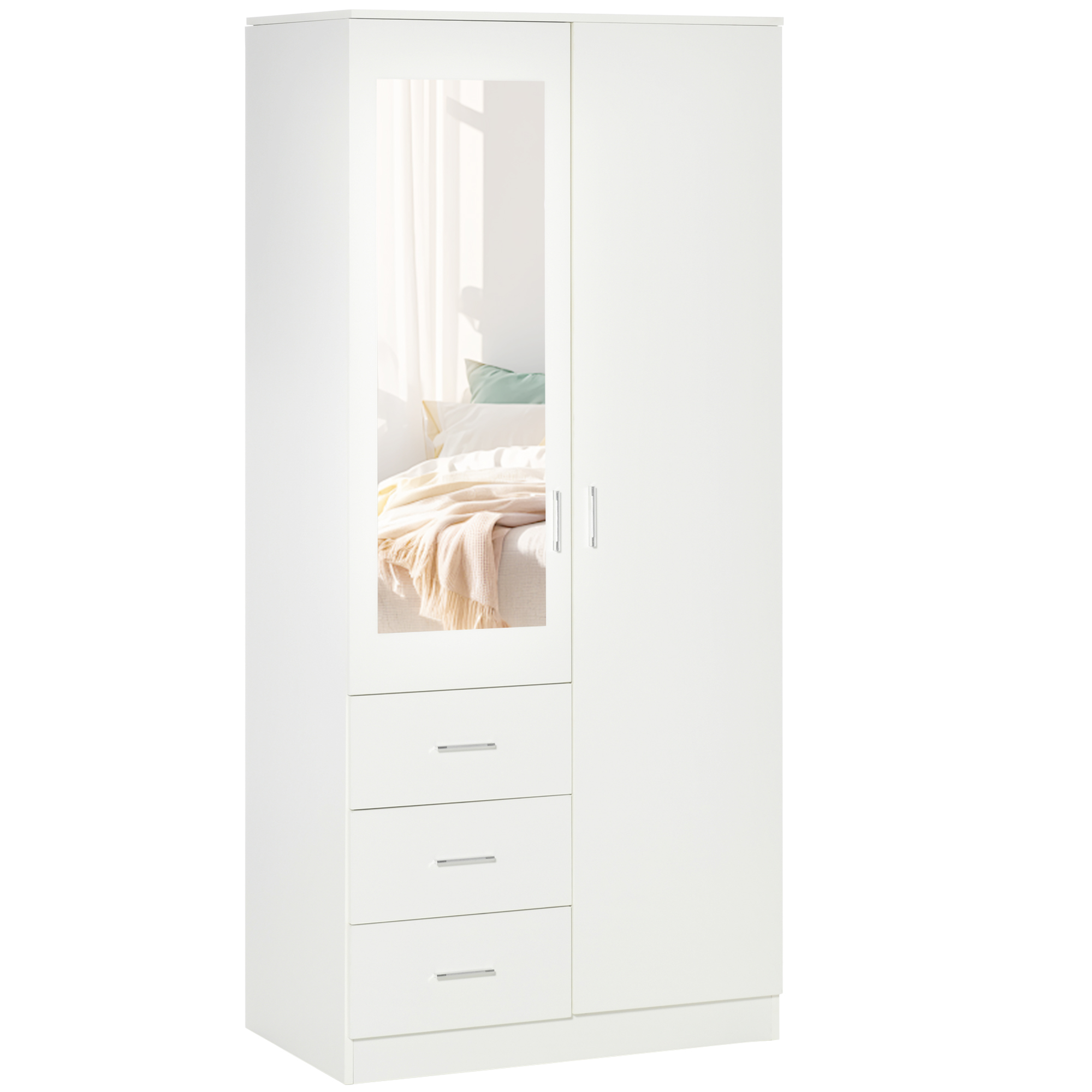 Immagine prodotto - Armadio guardaroba moderno 2 ante bianco