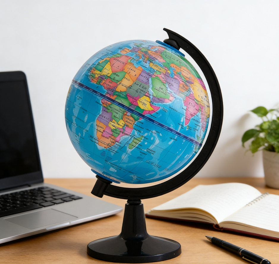 Dettaglio globo terrestre geografico
